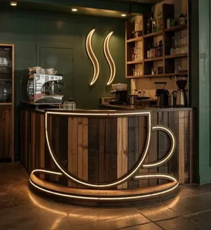 نیون فنجان قهوه مناسب دکور کافه سایز 30در40