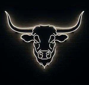 نیون دیواری طرح گاو وحشی سایز 30در40