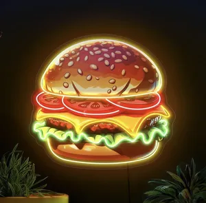 فوتو نیون برگر مناسب فست فودی سایز 30در40