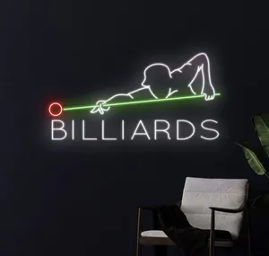 تابلو نیون طرح بیلیارد مناسب گیمینگ سایز 50در50