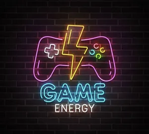تابلو نیون طرح گیم انرژی مناسب گیمینگ سایز 50در50