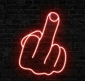 تابلو نیون طرح ژست دست سایز 50در50