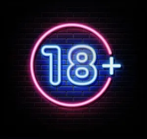 تابلو نیون دیواری طرح مثبت 18 سایز 50در50