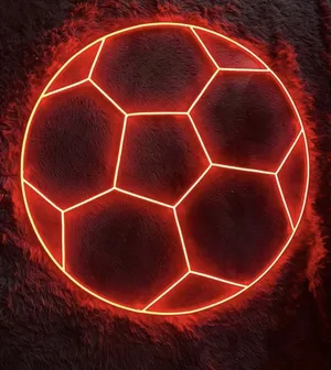 نیون دیواری با طرح توپ فوتبالی سایز 40در50