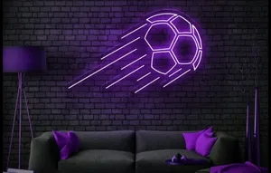 نیون دیواری با طرح توپ فوتبالی سایز 40در50