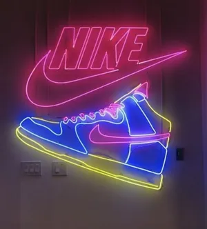 نیون طرح کفش نایکی مناسب کفش فروشی سایز 50در50