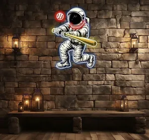 فوتو نیون طرح فضانورد مناسب دکور گیمینگ سایز 40در50