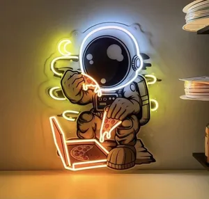 فوتو نیون فضانورد مناسب دکور فست فودی سایز 40در50