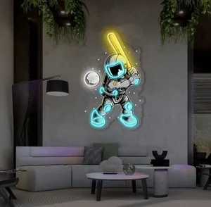 فوتو نیون فضانورد مناسب دکور اتاق و گیمینگ سایز 40در50